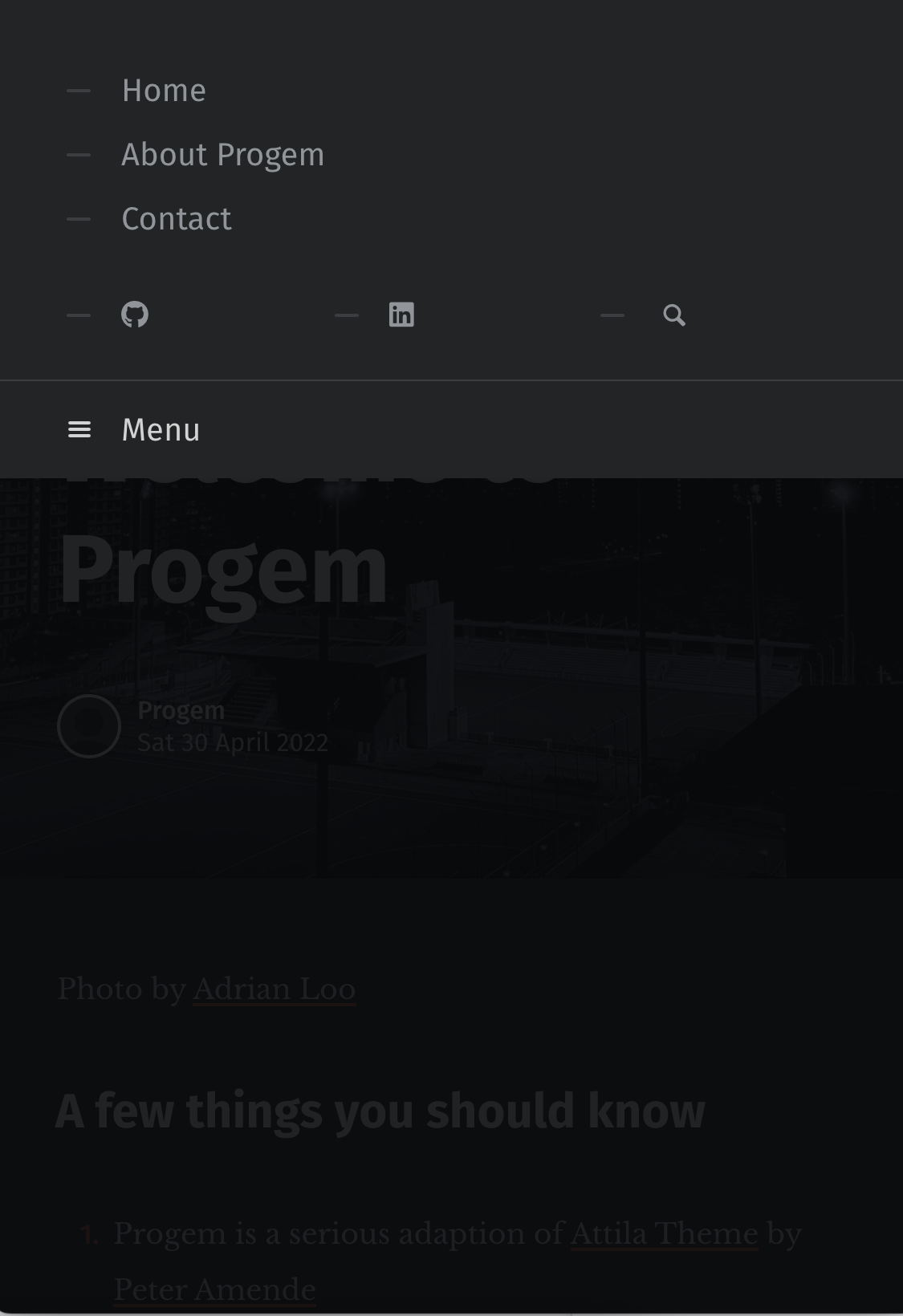 Responsive menu